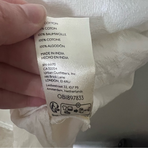 Free People White Ronnie Cotton Poplin Mini Shirtdress Button Down Sz XL - Picture 5 of 6